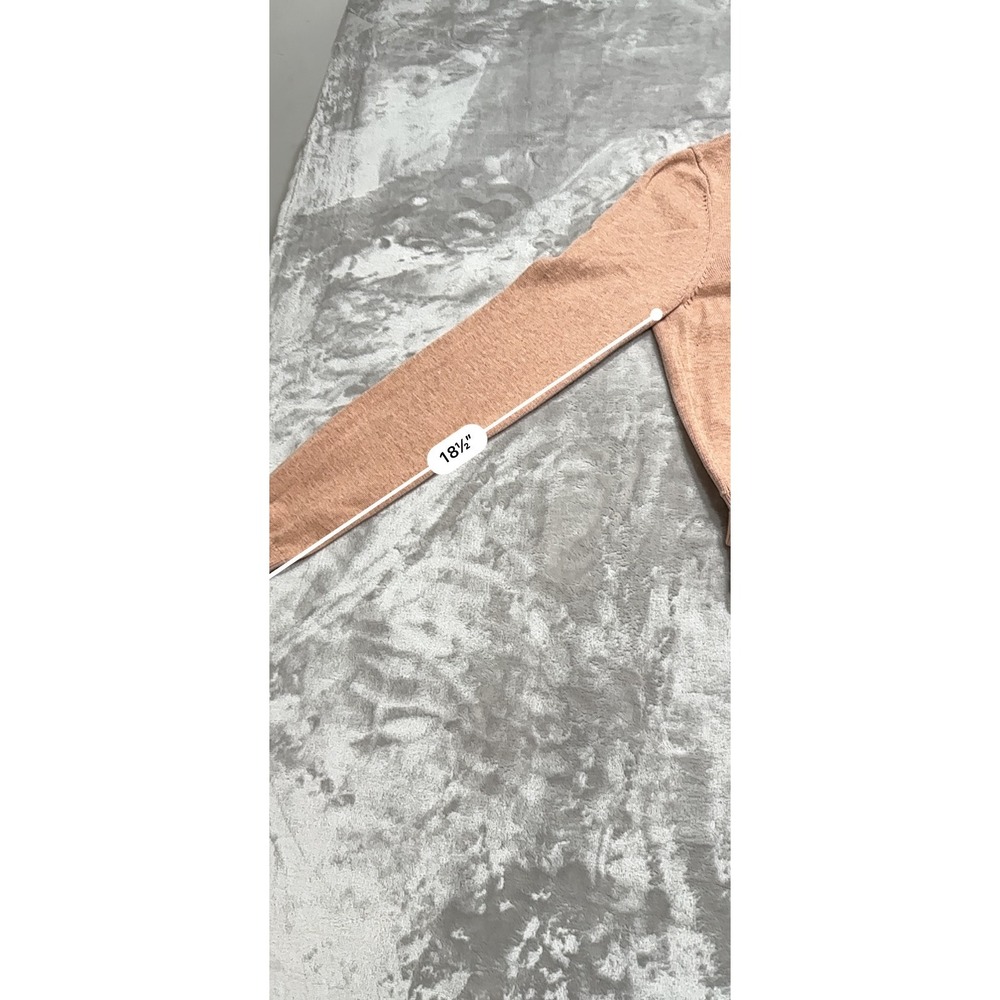 SPLENDID Top Pullover Women's Size Small Salmon Pink V-Neck Tie Off Long Sleeve - Picture 9 of 9